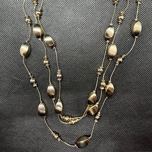 Multilayered gold plated necklace